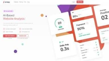 The homepage of a website analytics dashboard.